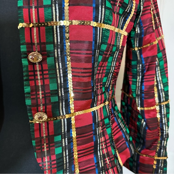 Warren Petites vintage plaid sequin jacket/ blazer size 12 - Picture 14 of 14